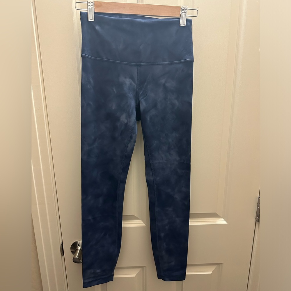 Tie dye blue leggings. They are 25”